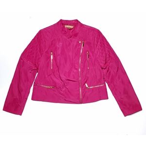 Ellen Tracy Moto Jacket Pink Large